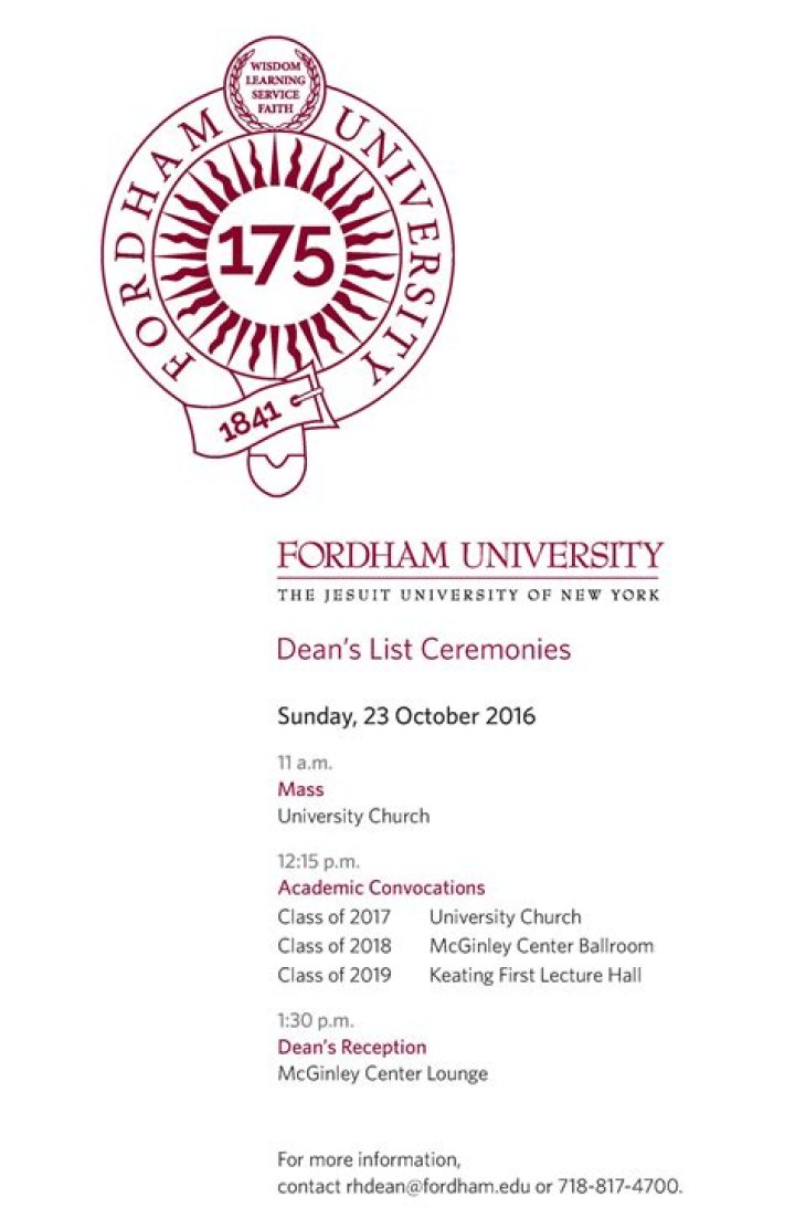 Fordham University Dean's List 1967 PDF: Historic Academic Achievement