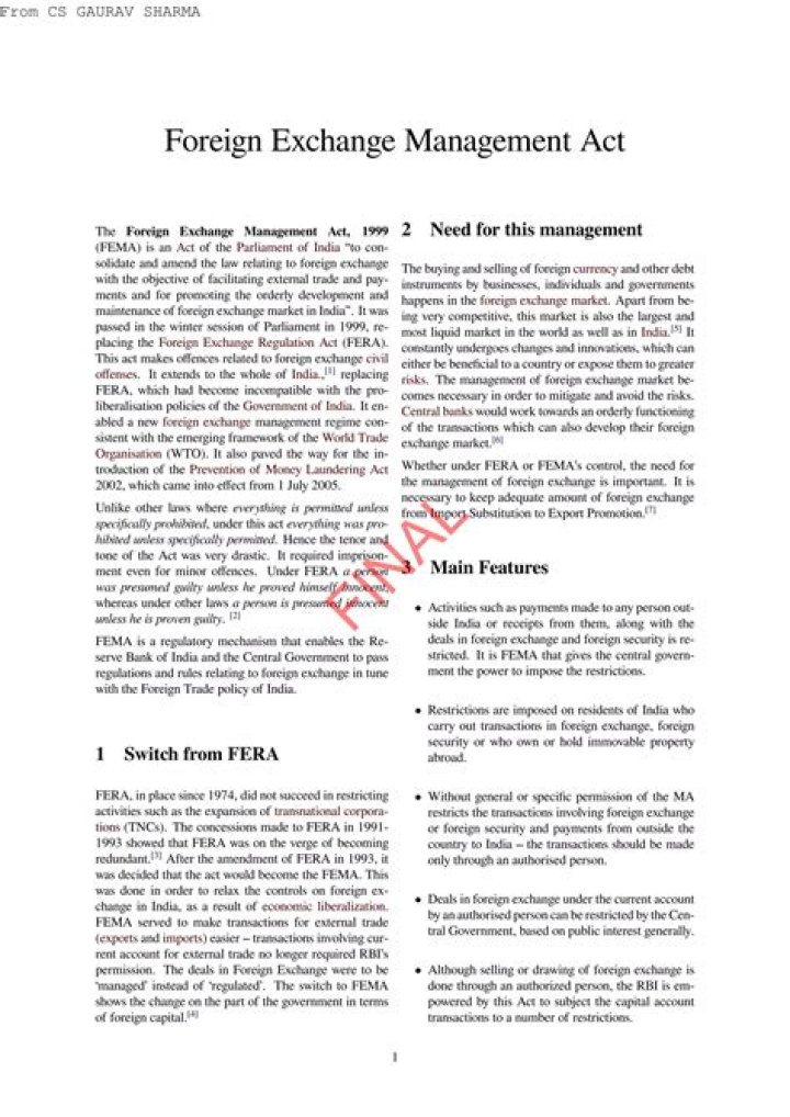 Foreign Exchange Management Act PDF: Complete Guide & Compliance