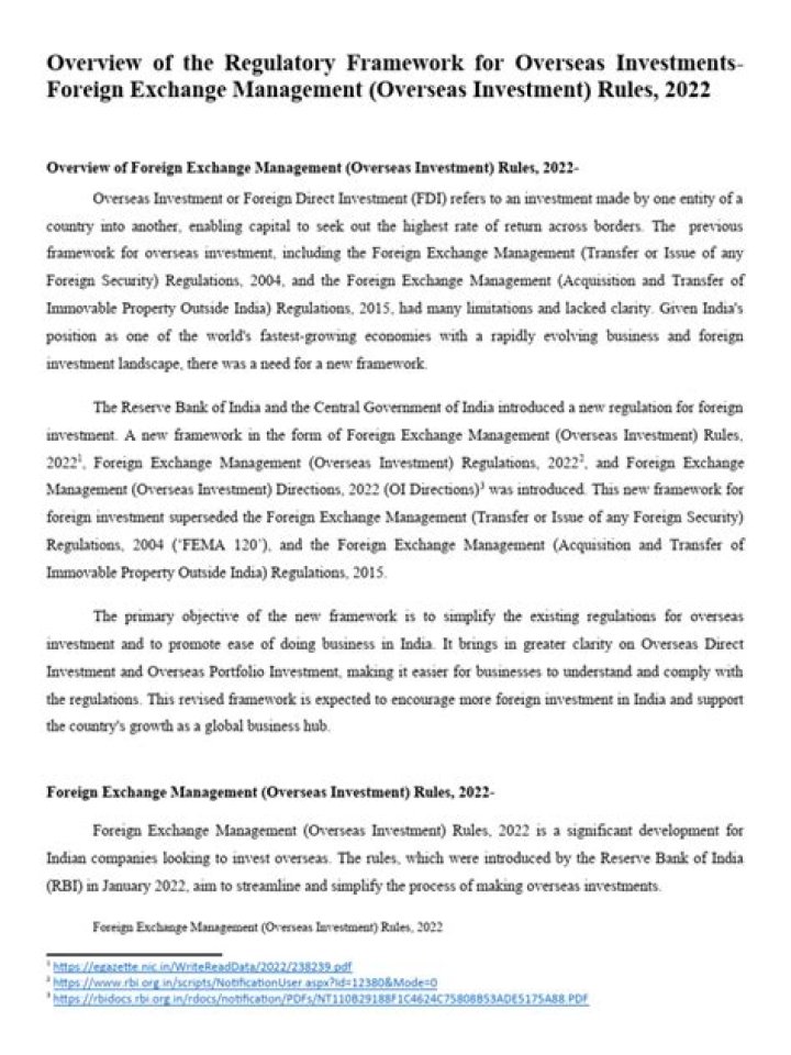 Foreign Exchange Management & Overseas Investment Rules 2022: Complete PDF Guide