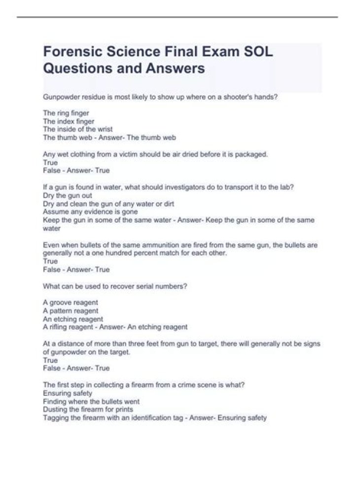 Forensic Science Questions and Answers PDF – Expert Study Guide