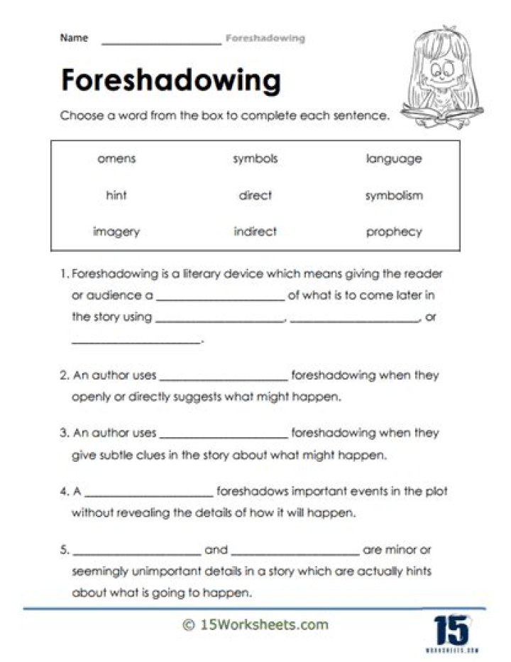 Foreshadowing Worksheets PDF – Download Free Educational Resources