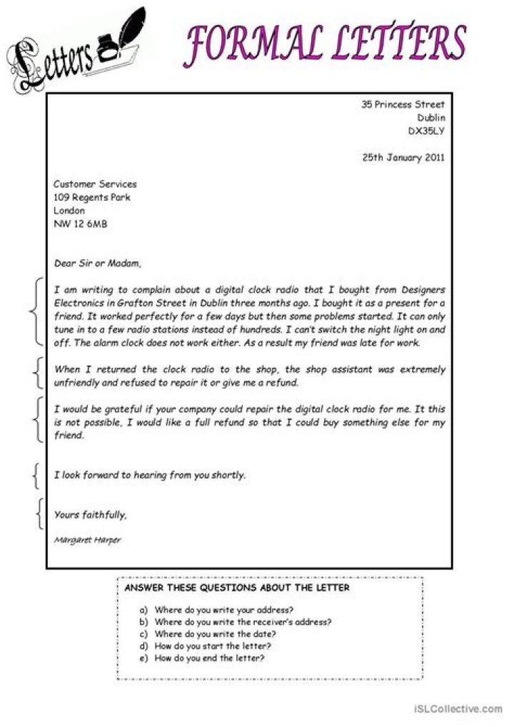 Formal Letter Worksheet PDF – Master Professional Writing