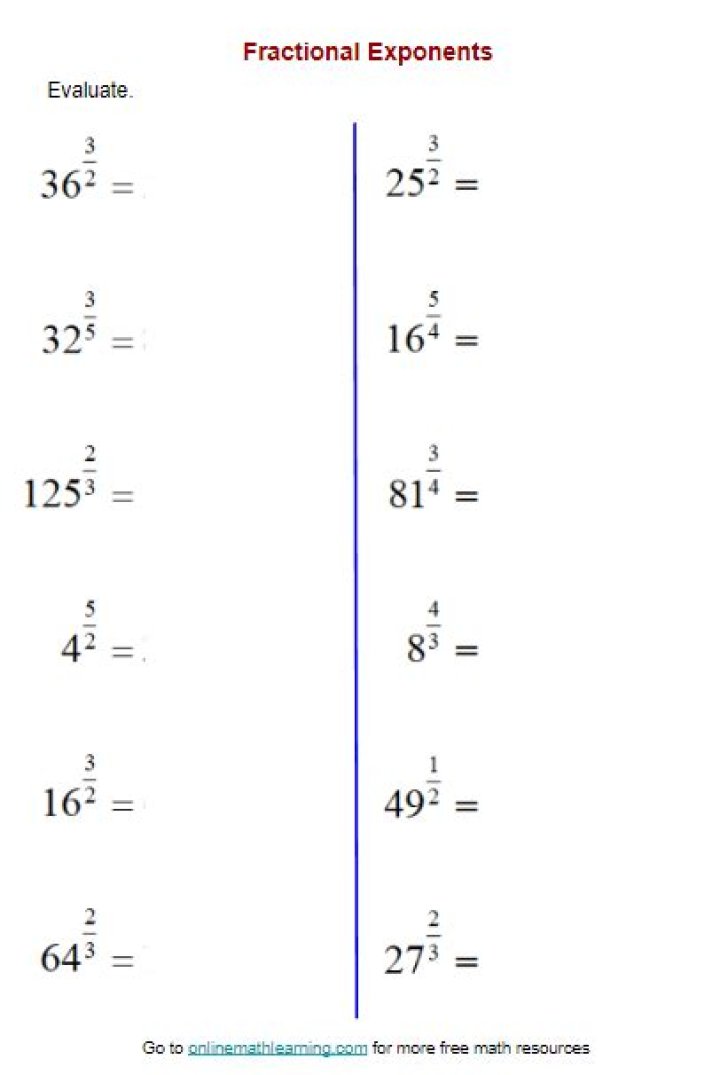 Fractional Exponents Worksheet with Answers PDF – Free Practice & Solutions