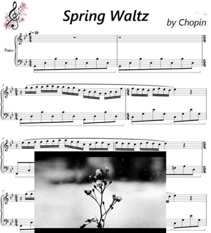 Chopin's Spring Waltz Piano Sheet PDF for Instant Download