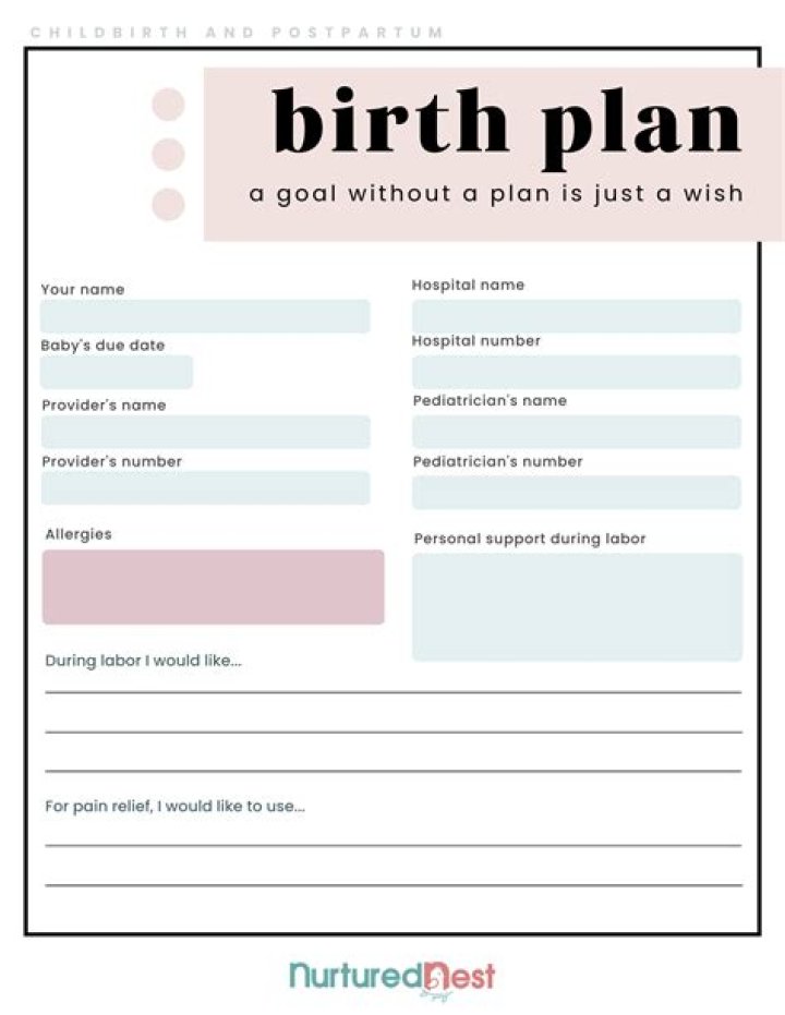 Free Birth Plan PDF: Track Your Pregnancy Week-by-Week