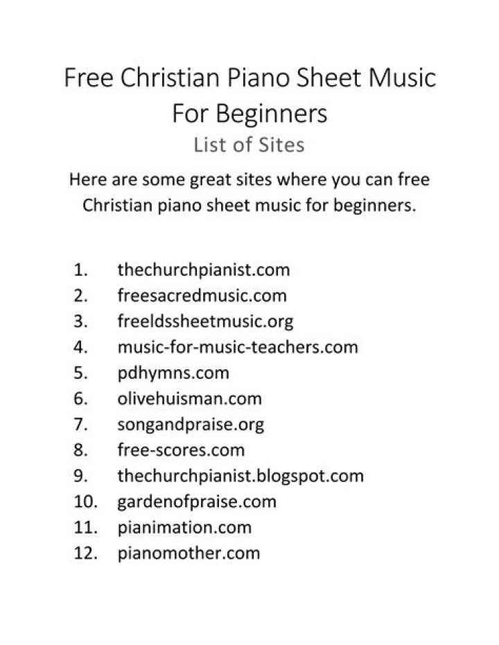 Free Contemporary Christian Piano Sheet Music PDF – Instant Free Download