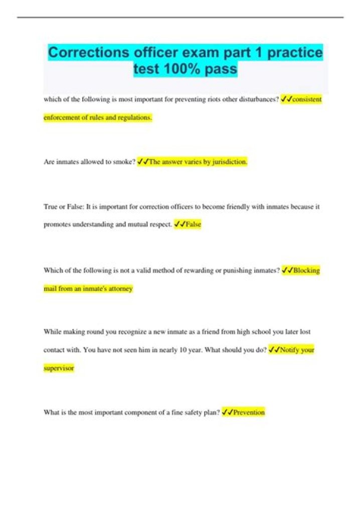 Free Correctional Officer Practice Test PDF – Download Now