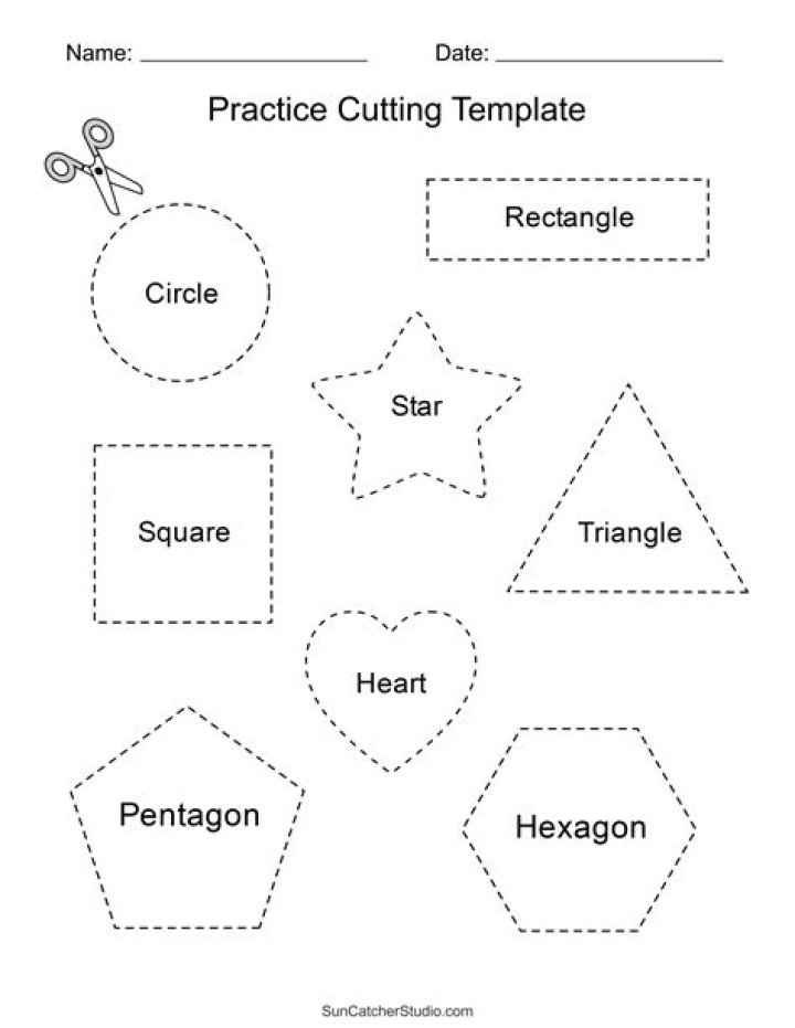 Free Cutting Practice Worksheets for Kindergarten PDF | Instant Download