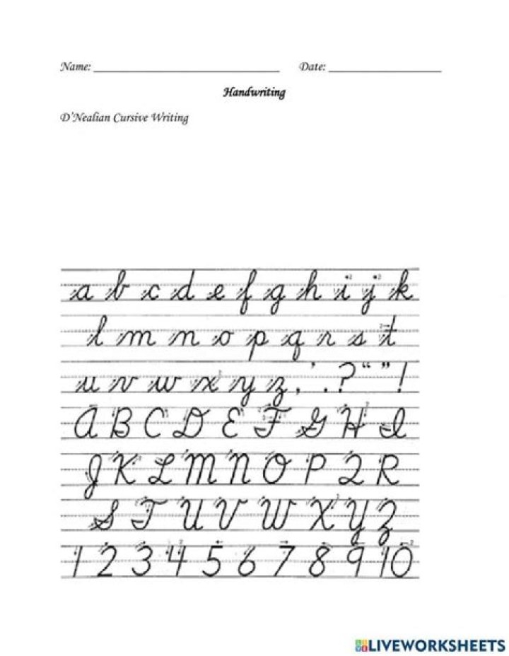 Free D'Nealian Cursive Handwriting Worksheets PDF for Easy Practice