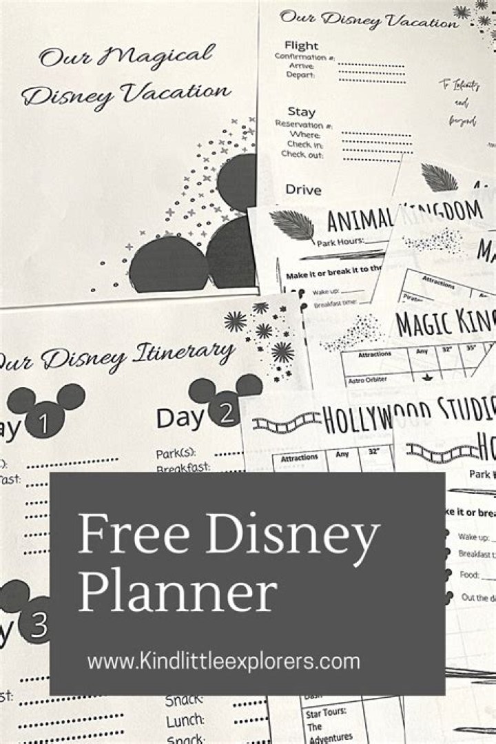 Free Disney Planning Printables PDF for Kids
