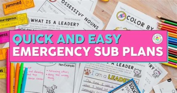 Free Emergency Sub Plan Templates for Middle School PDF