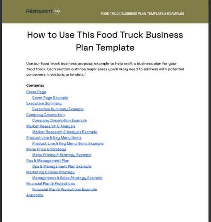Free Food Truck Business Plan PDF – Start Profitable on Wheels