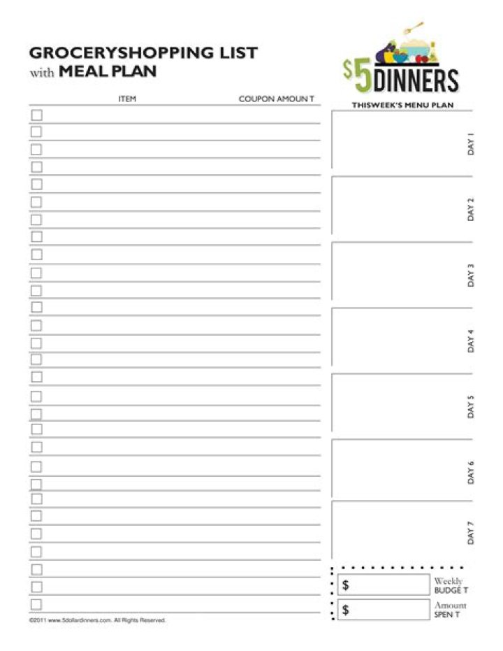 Free Grocery List PDF – Save Money with This Downloadable Shopping List