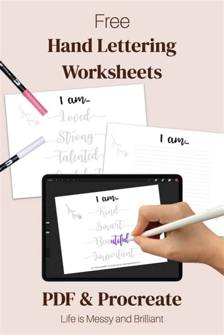 Free Hand Lettering Worksheets for Beginners PDF – Learn to Write Beautifully