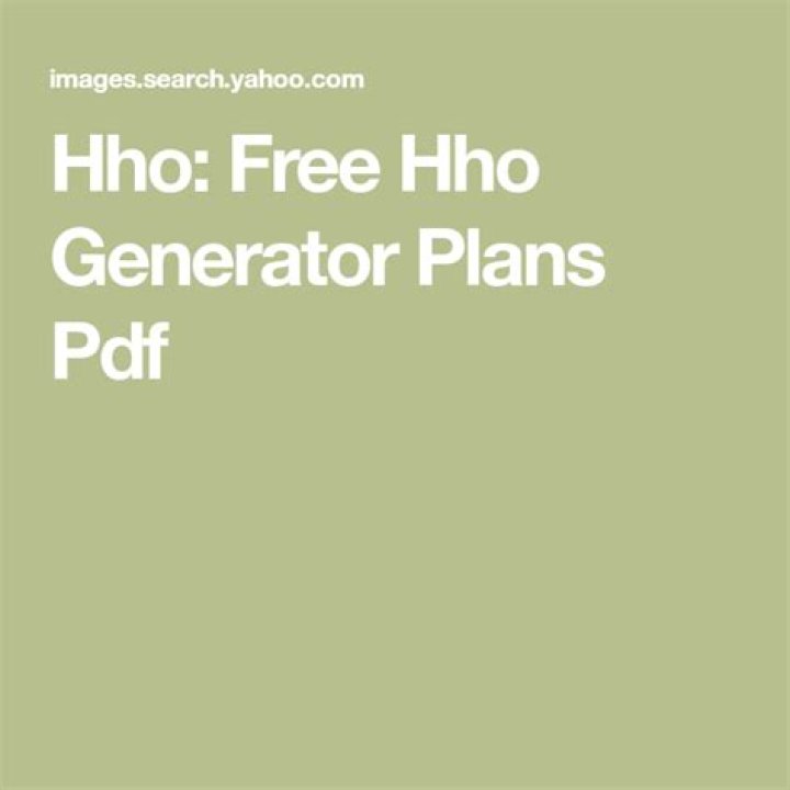 Free HHO Generator Plans PDF for Easy DIY Installation