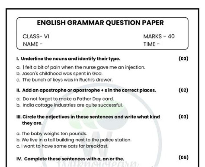 Free ICSE Class 6 Question Papers PDF Download