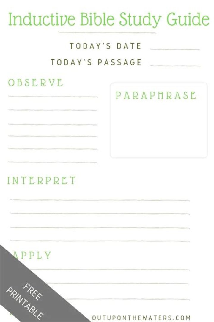 Free Inductive Bible Study Worksheet PDF – Instant Download