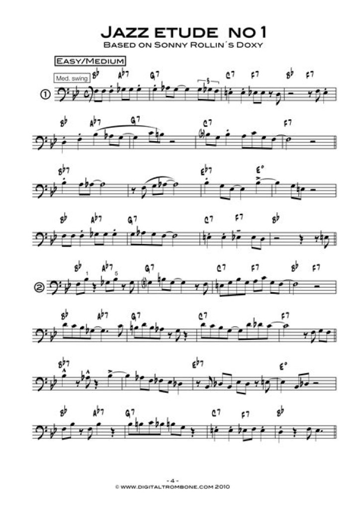 Free Jazz Trombone Sheet Music PDF Download