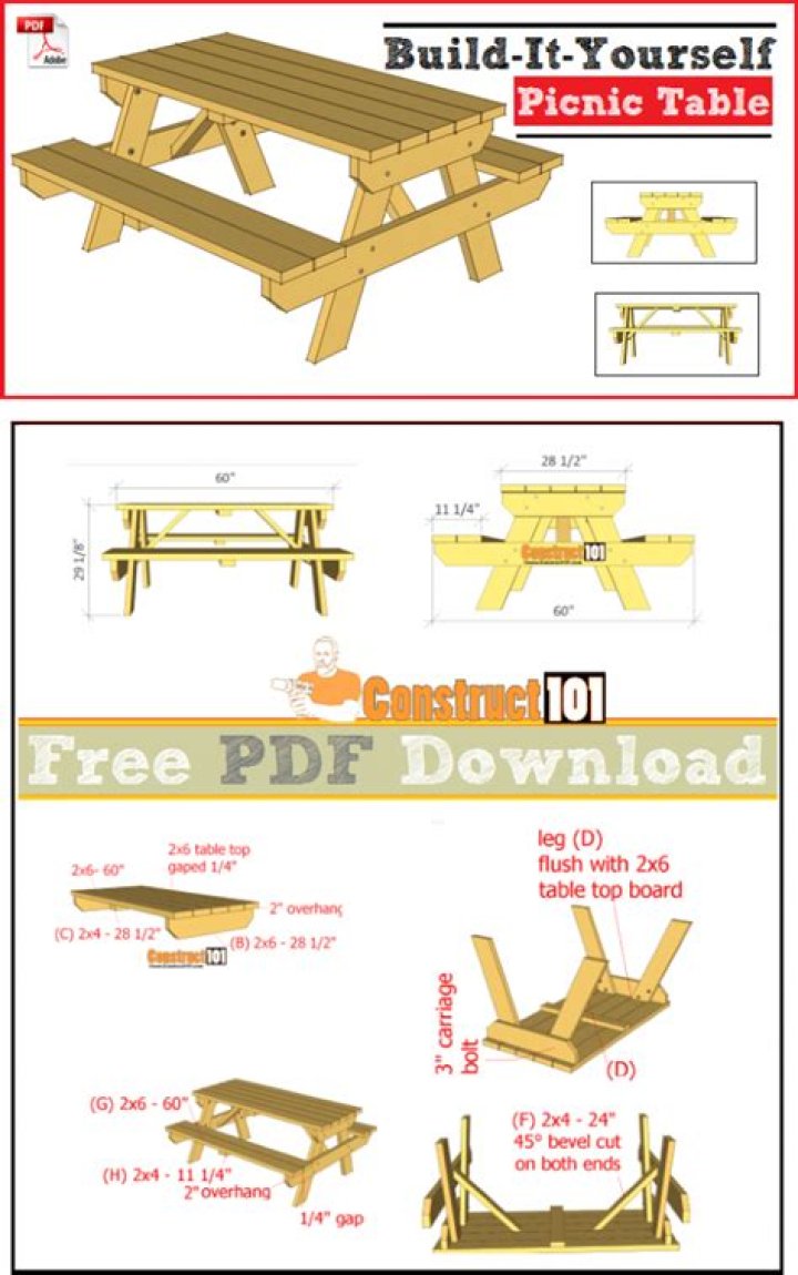 Free Kids Picnic Table Plans PDF – Easy DIY Outdoor Fun