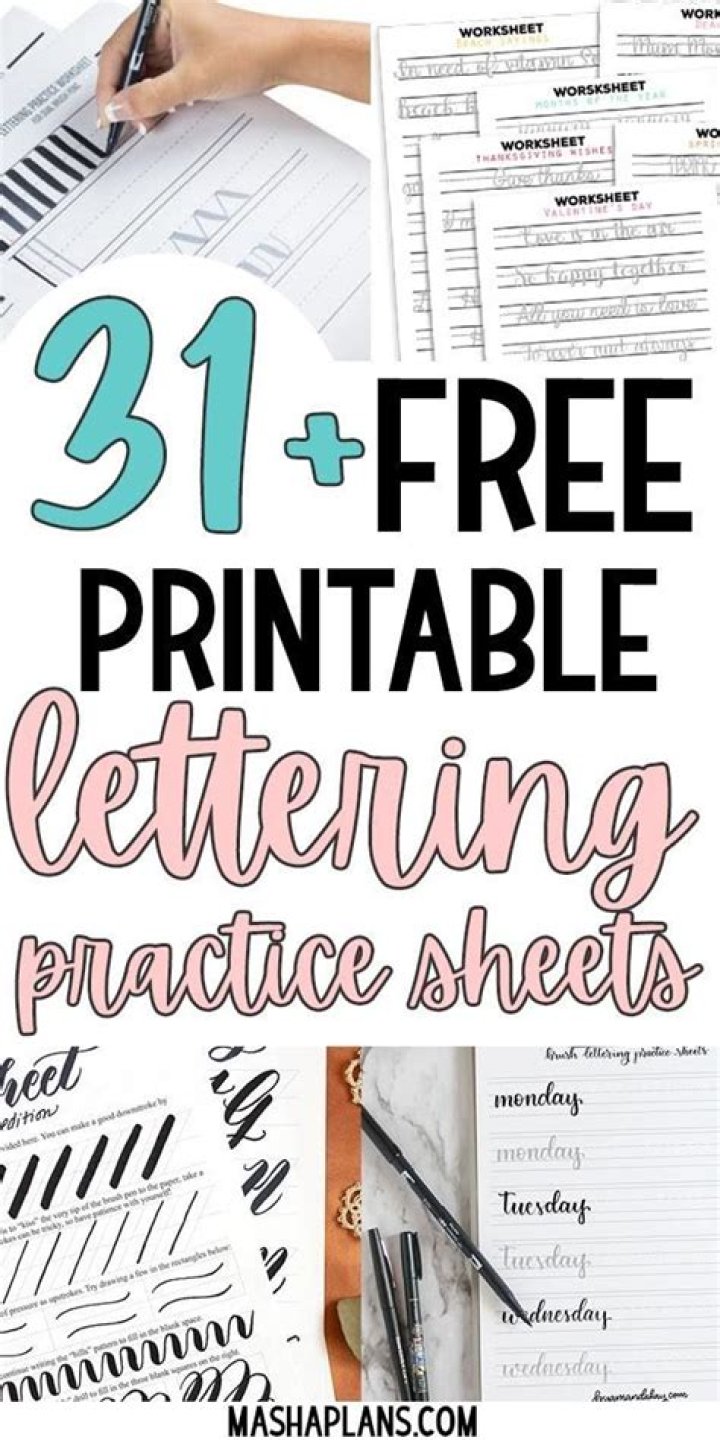 Free Lettering Worksheets PDF for Creative Practice