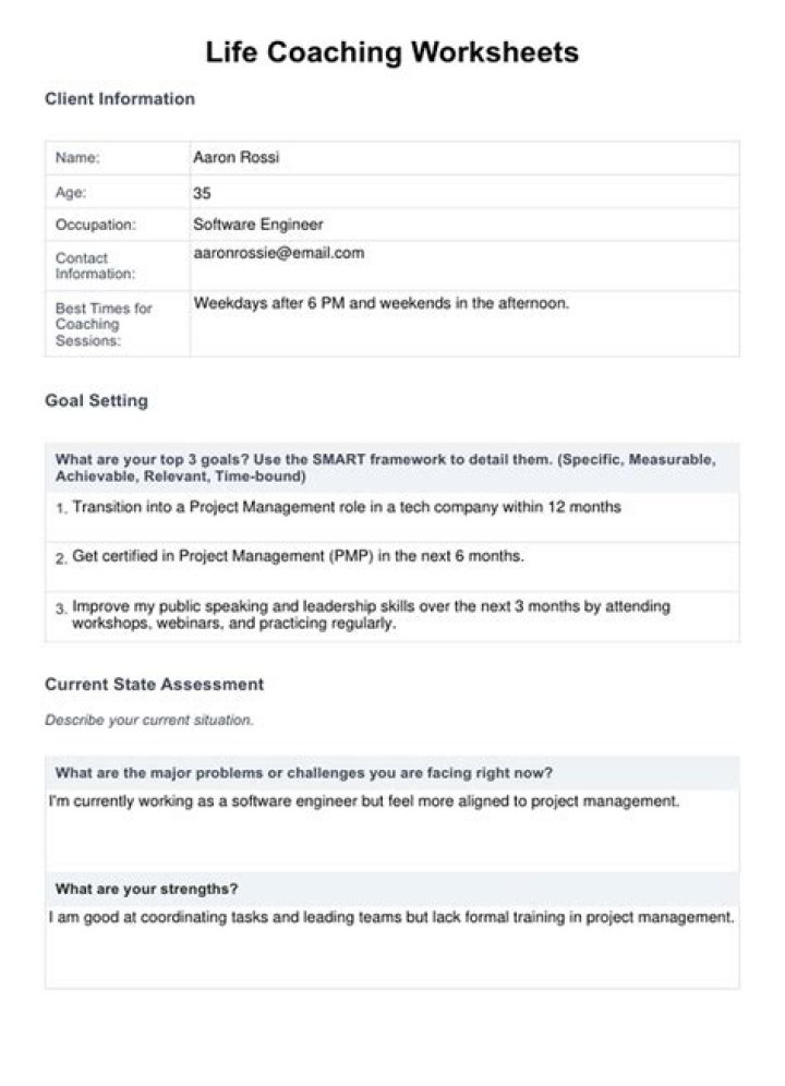 Free Life Coaching Worksheets PDF – Boost Your Personal Growth