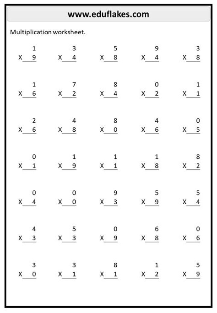 Free Multiplication Worksheets PDF for Instant Print