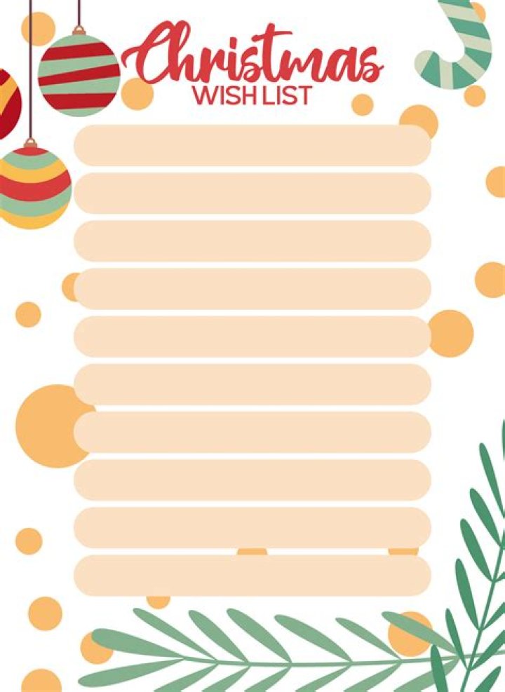 Free PDF Christmas List for Gift Ideas & Celebrations