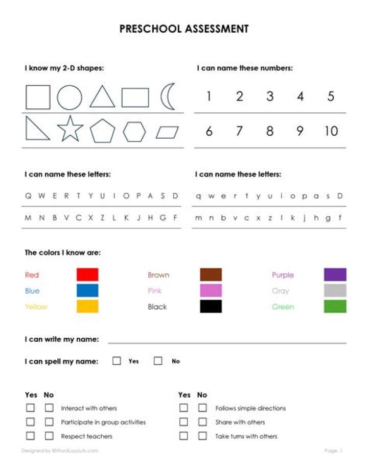 Free Pre-K Assessment Test PDF – Download Now