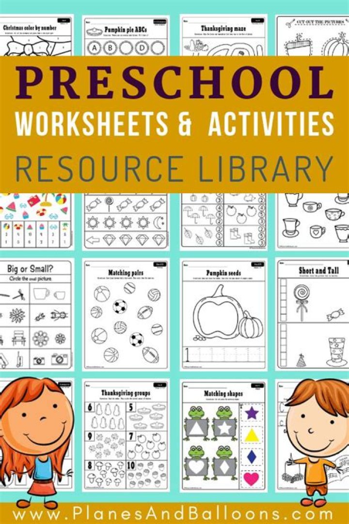 Free Preschool Worksheet Packet PDF – Instant Download