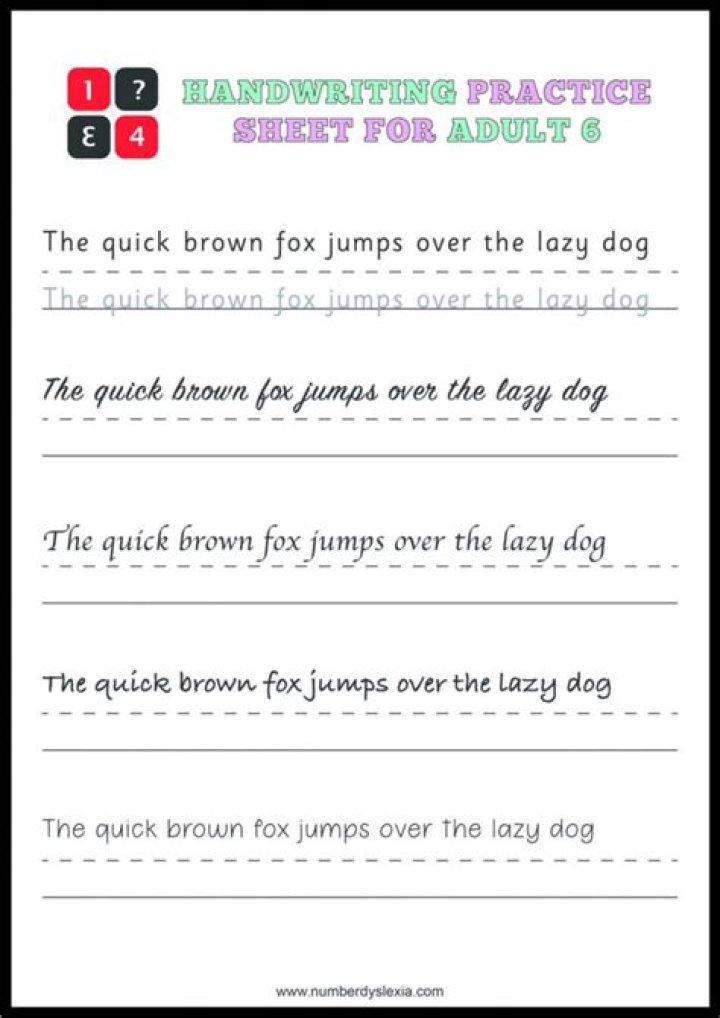 Free Print Handwriting Worksheets for Adults PDF – Instant Download