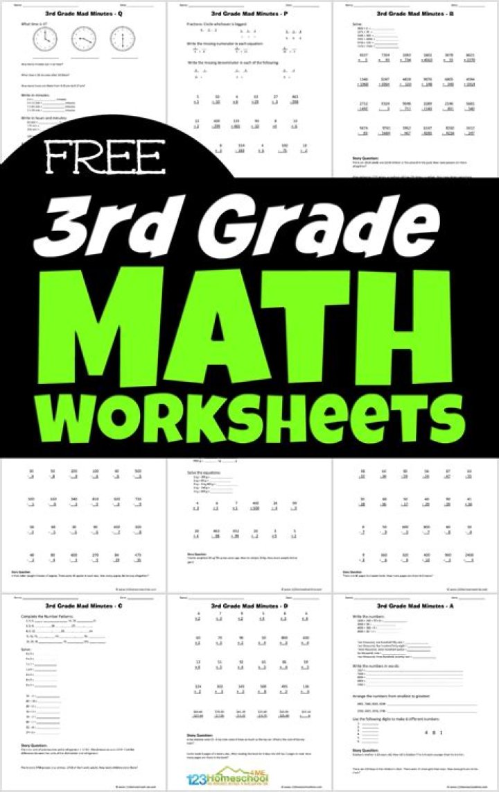 Free Printable 3rd Grade Worksheets PDF for Instant Download