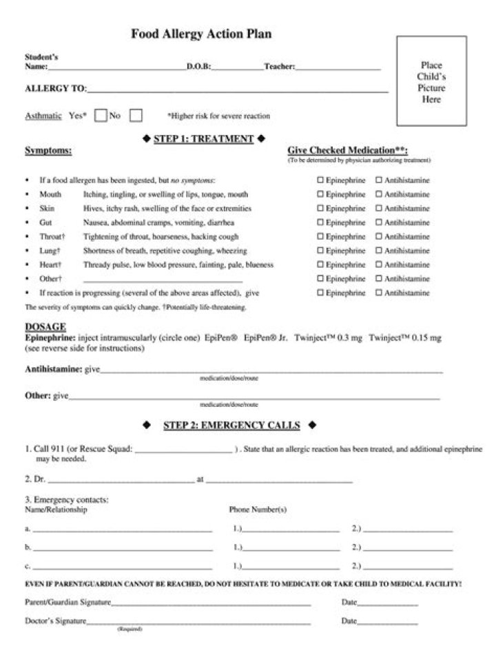 Free Printable Allergy Action Plan PDF – Easy Allergy Management