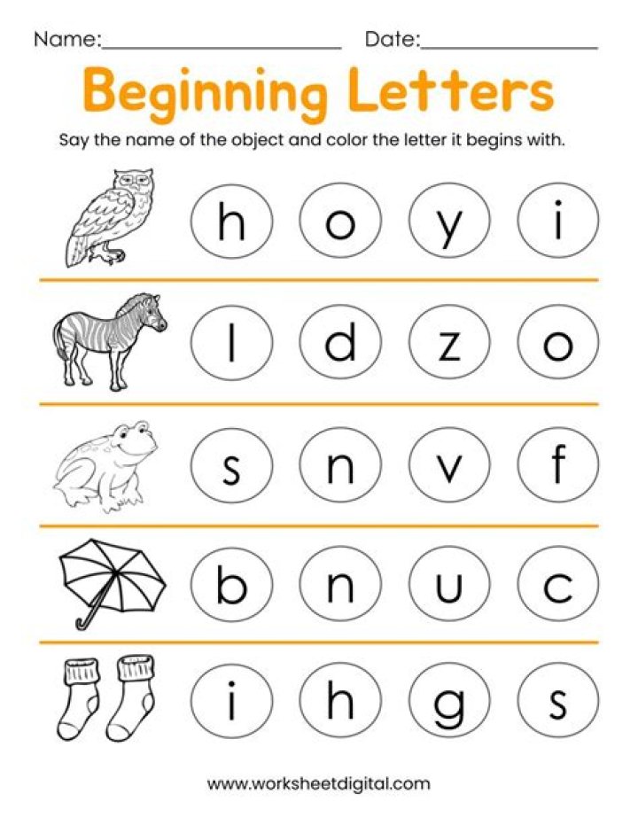 Free Printable Beginning Reading Worksheets PDF for Kids