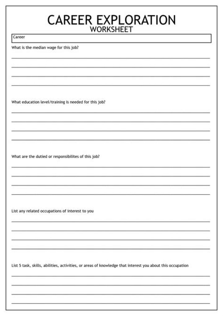 Free Printable Career Worksheets for Middle School PDF – Download Instant Career Exploration