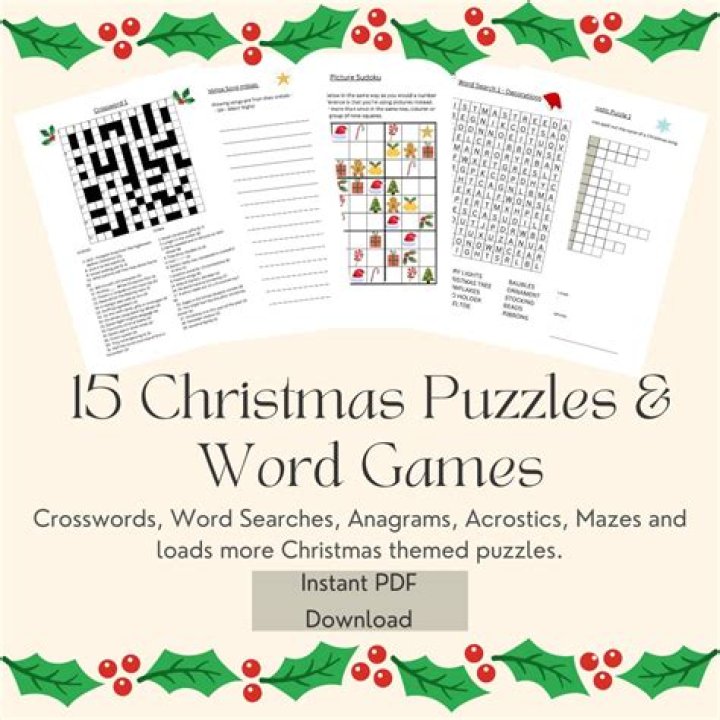 Free Printable Christmas Puzzles for Adults with Answers PDF