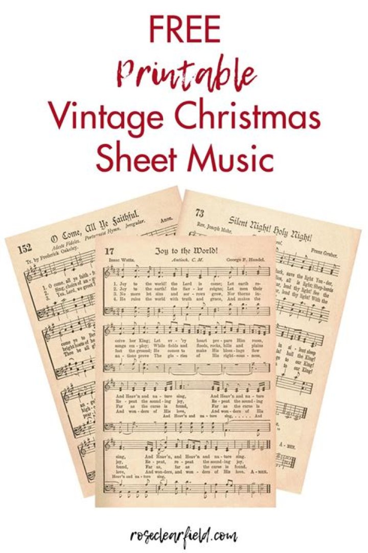 Free Printable Christmas Sheet Music for Crafts PDF | Instant Download