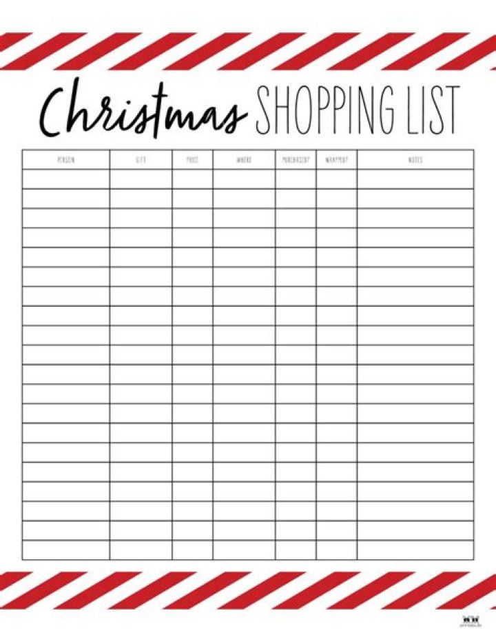 Free Printable Christmas Shopping List PDF – Save Time & Stress This Season