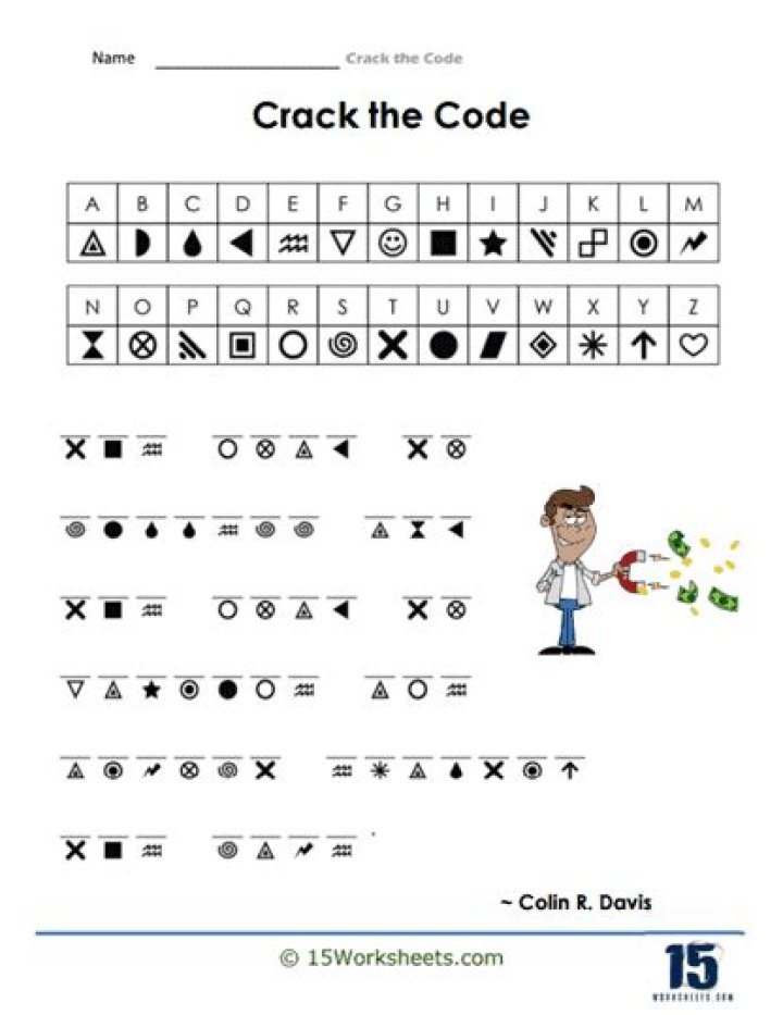 Free Printable Crack the Code Worksheet PDF – Instant Download