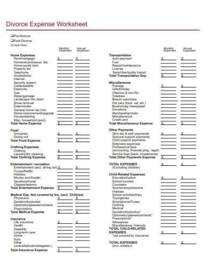 Free Printable Divorce Asset Worksheet PDF – Download Now
