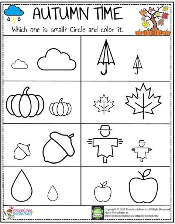 Free Printable Fall Worksheets PDF for Kids