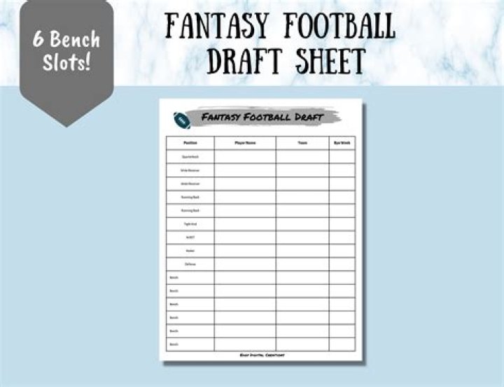 Free Printable Fantasy Football Draft Sheet PDF – Instant Download