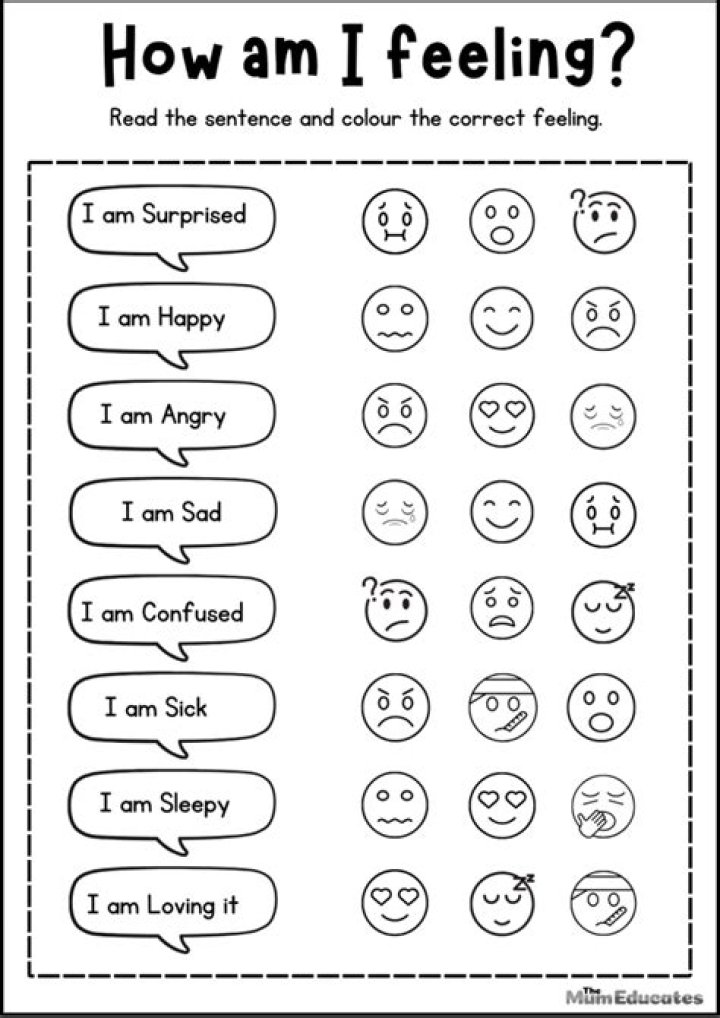 Free Printable Feelings Worksheets PDF for Kids & Adults