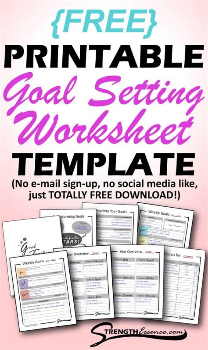 Free Printable Goal Setting Worksheet PDF to Track Your Success