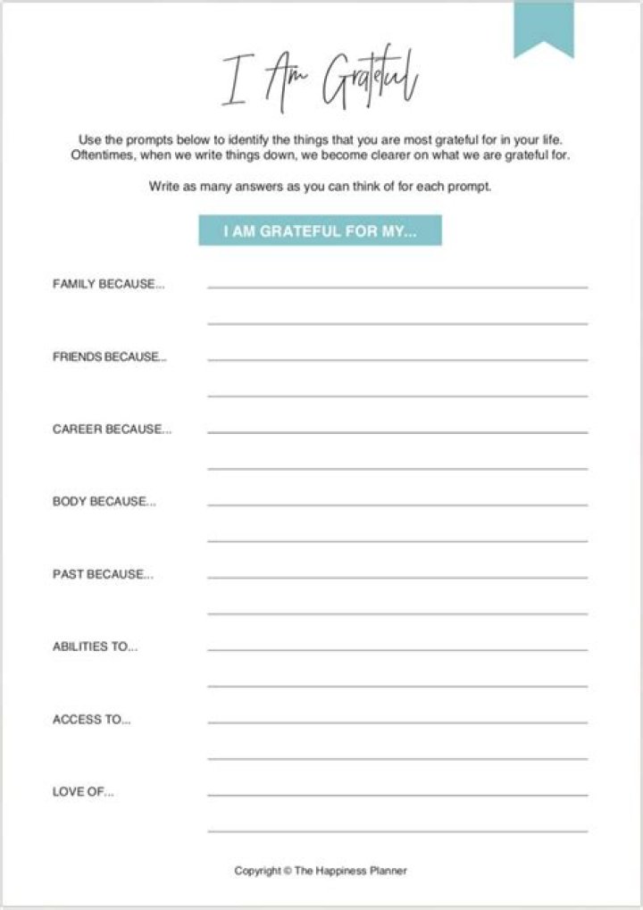 Free Printable Gratitude Worksheets PDF – Instant Download