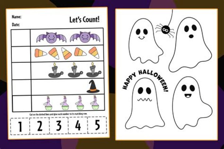 Free Printable Halloween Cut and Paste Worksheets PDF – Print & Play