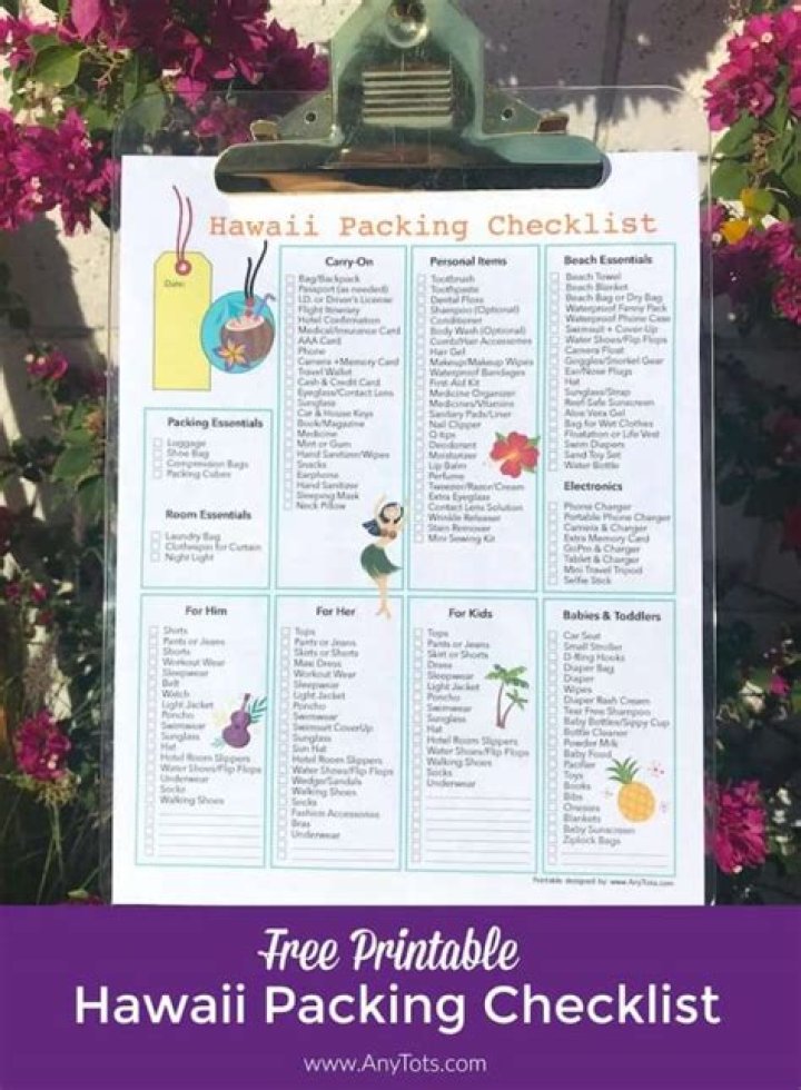 Free Printable Hawaii Packing List PDF – Download Now