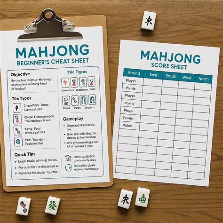 Free Printable Mahjong Cheat Sheet PDF – Instant Download