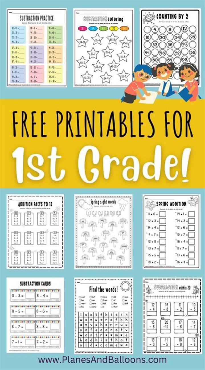 Free Printable 1st Grade Math Worksheets PDF – Download Instant Worksheets