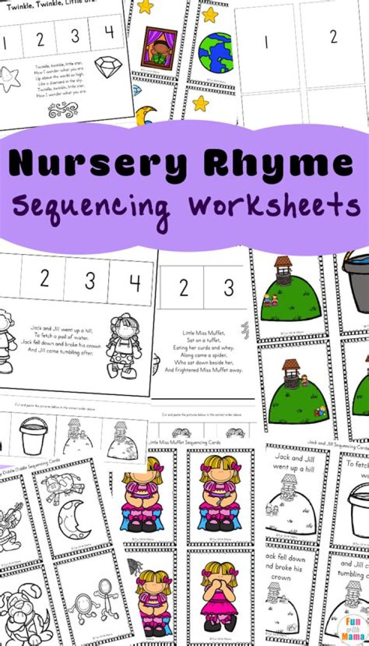 Free Printable Nursery Rhymes Worksheets PDF for Kids