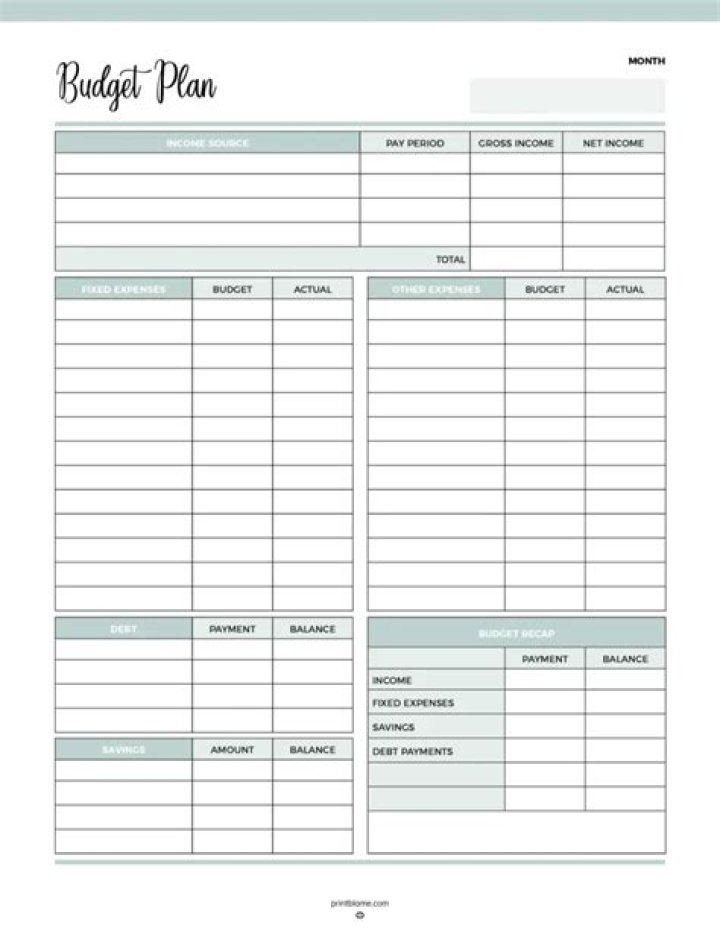 Free Printable Budget Worksheet PDF to Track Your Finances Easily